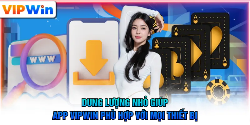 Dung lượng nhỏ giúp app VIPWIN phù hợp với mọi thiết bị